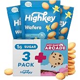HighKey Gluten Free Vanilla Wafer Cookies - 3 Pack Low Carb Keto Snack Sugar Free Dessert Diabetic Snacks Healthy Diet Friendly Food Sweet for Adults Almond Flour Cookie Zero Sugar Added Protein Treat