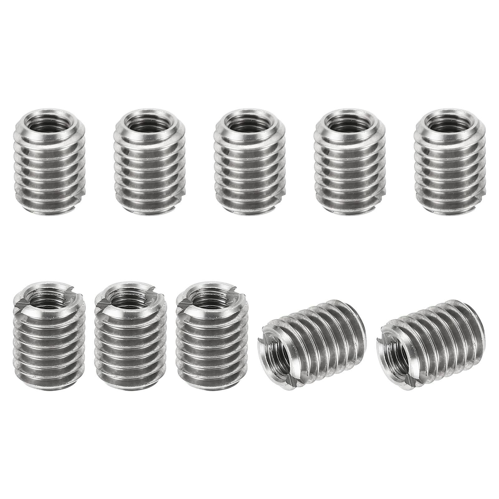 PATIKIL Thread Adapters Sleeve Reducing Nut, 10 Pcs M8*1.25 Male to M5*0.8 Female Repairing Insert Nut Screw Reducer Conversion Stainless Steel Fastener 10mm