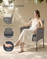 SONGMICS Garden Furniture Set Outdoor PE Rattan Conversation Grey view 3