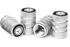 Incredikoo Tire Valve Stem Caps Compatible with Mercedes Benz Series Stem Cap Universal Car Air Cover Car Accessories for Cars, SUV, Truck, Motorcycles 4pcs（Silver）