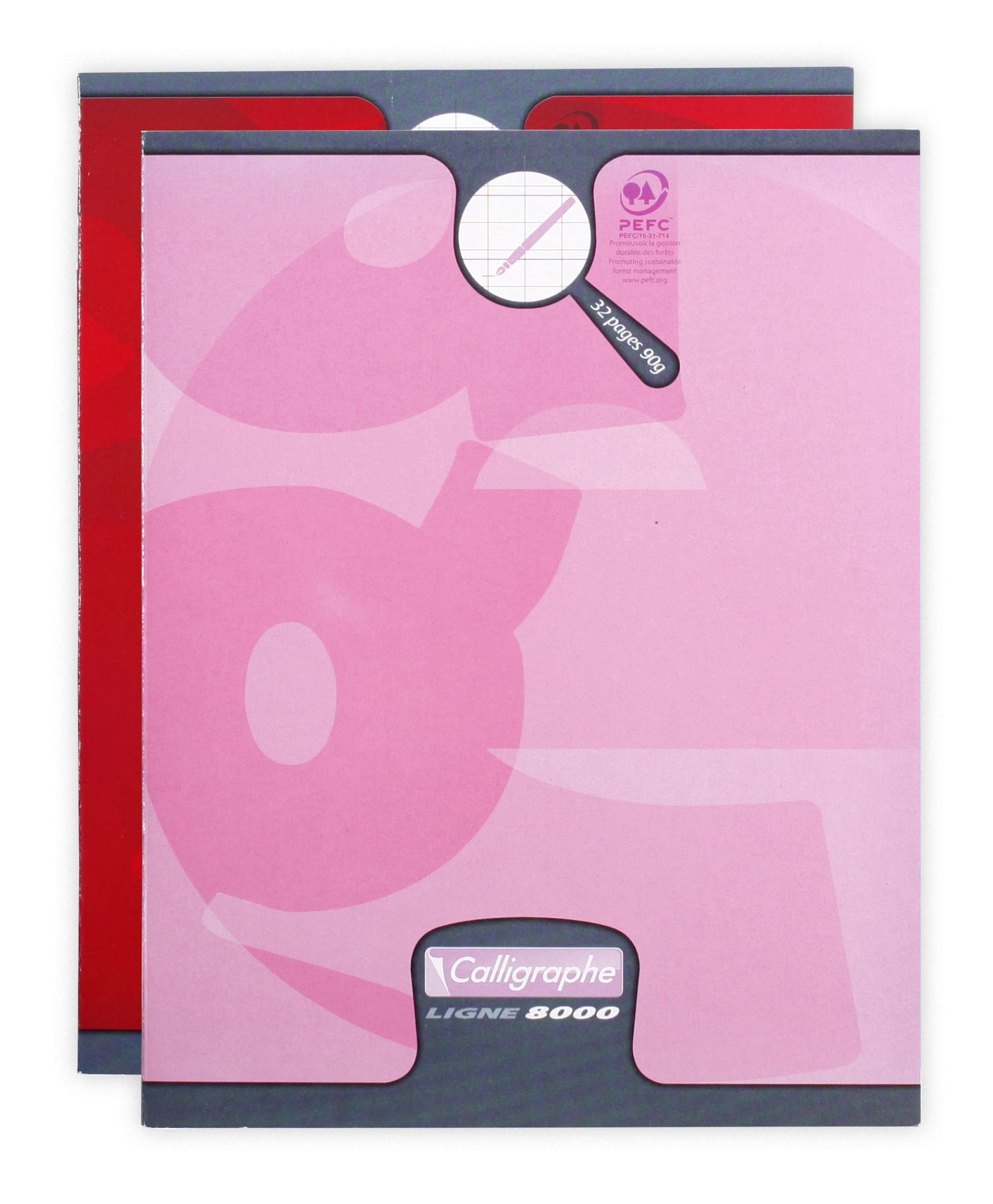 Calligraphe 108707C A Set of 20 Stapled Notebooks (a Clairefontaine Brand) - 17x22cm - 32 Pages Double Line 2 mm Vertical Spacing - Paper 90g - Random Colours