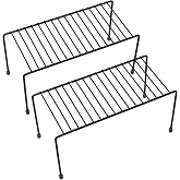 Kitchen Shelves, Cabinet Organization Mini Storage Shelf, Black ,Set of 2