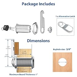 goldenwarm 6 Pack Cam Locks Keyed Alike Cabinet