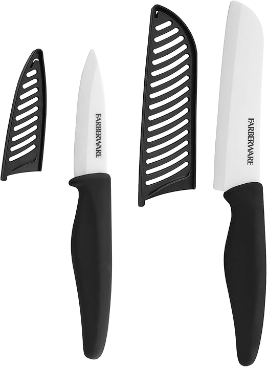 Amazon Com Farberware Ceramic Knife Set 2 Piece Black Kitchen Dining