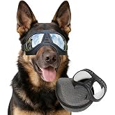 NAMSAN Dog Goggles for Large Dogs Eye Protection, Wide Snout &amp; Soft Frame, UV Protection Dog Sunglasses Medium to Large Breed, Outdoors Driving Dog Sun Glasses, Windproof Dustproof, Adjustable, Black