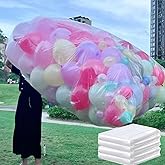 Kedixies 4 Pack Balloon Transport Bags – Extra Large 98.4 x 59 Inch Reusable Clear Plastic Storage Bags for Party Decorations, Balloon Delivery, and Event Supplies