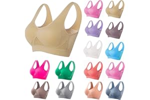 PVKARHG Bras for Women Breathable Liftup Air Bra Mesh Yoga Sports Bra Seamless No Underwire Tank Bras with Removable Pads
