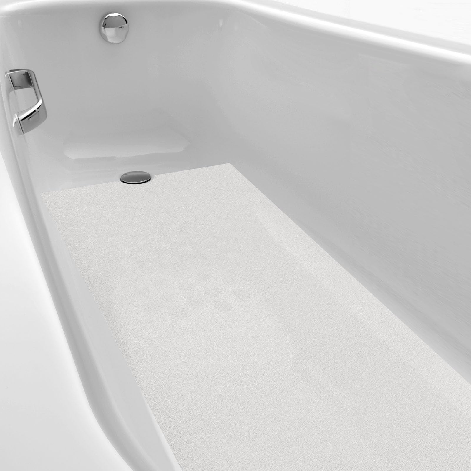 Photo 1 of Dunzoom 16" x 40" Non Slip Bathtub Mat with Drain Cut Out Anti Slipping Non Skid Safe Tub Mat Adhesive Peel and Stick Bath Tub Mat PEVA Tub Sticker for Shower Floor Boat Wet Areas(Clear)