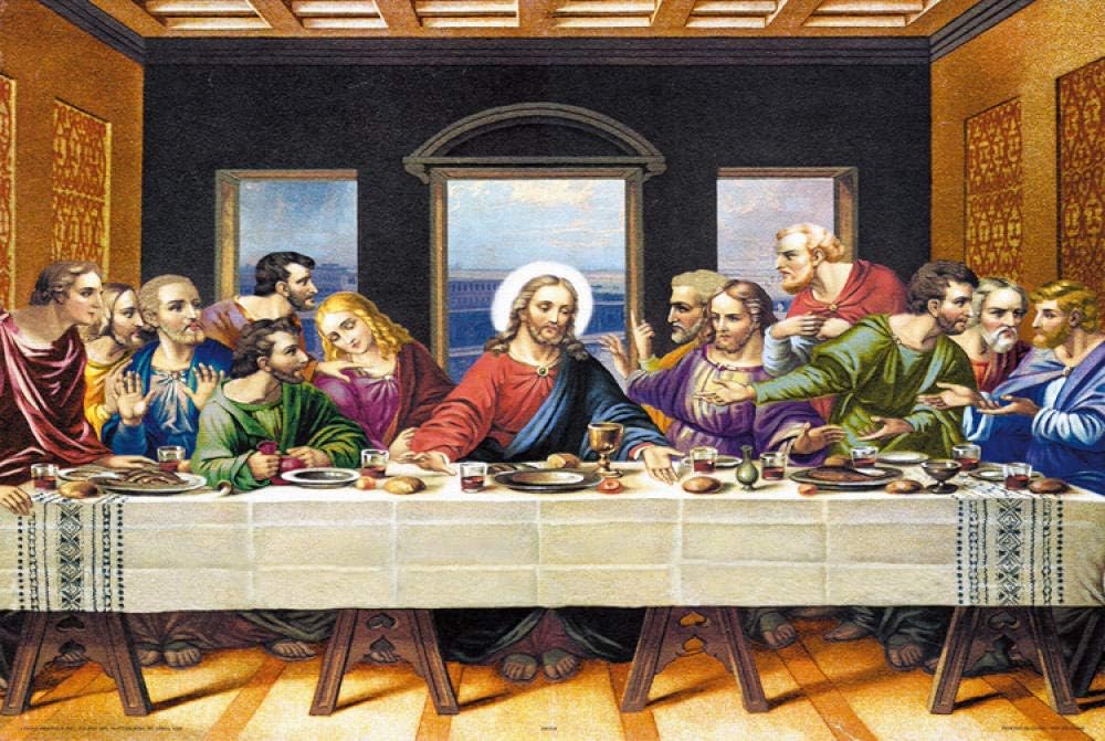 Eligjhf Adult 300-500-1000 Piece Wooden Puzzle Educational Toy Game Accessories Relieve Pressure Last Supper Family Wall Decoration Gift-500 Tablets