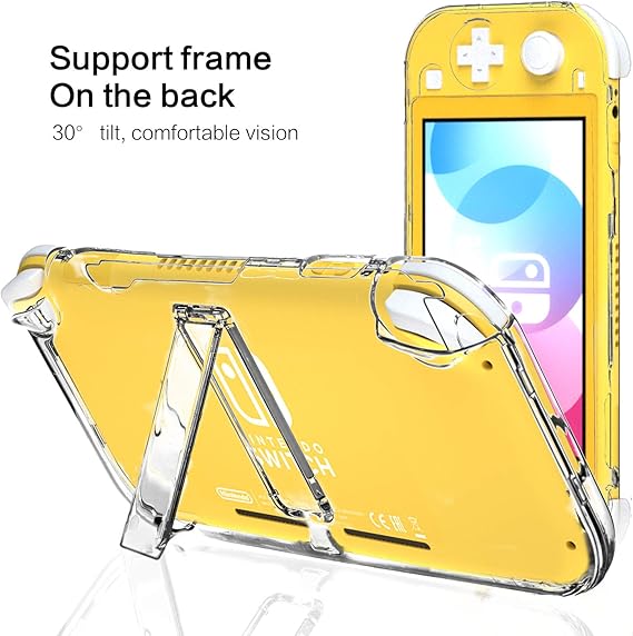Amazon Com Clear Case For Nintendo Switch Lite With Kickstand Hard Case For Nintendo Switch Lite With Stand