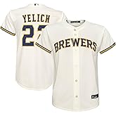 Christian Yelich Milwaukee Brewers #22 MLB Kids Youth 4-20 Cream Home Player Jersey