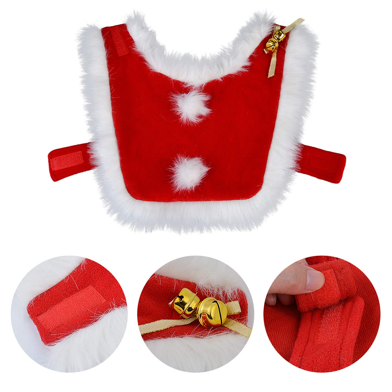 Legendog Cat Costume Christmas Adjustable Cat Santa Clothing Pet Costumes Pet Apparel for Small Dogs and Cats (Cat Christmas Costume with Bell)