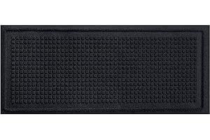 Bungalow Flooring Waterhog Indoor/Outdoor Boot Tray, 15 by 36 inches, Made in USA, Skid Resistant, Easy to Clean, Catches Water and Debris, Squares Pattern, Charcoal
