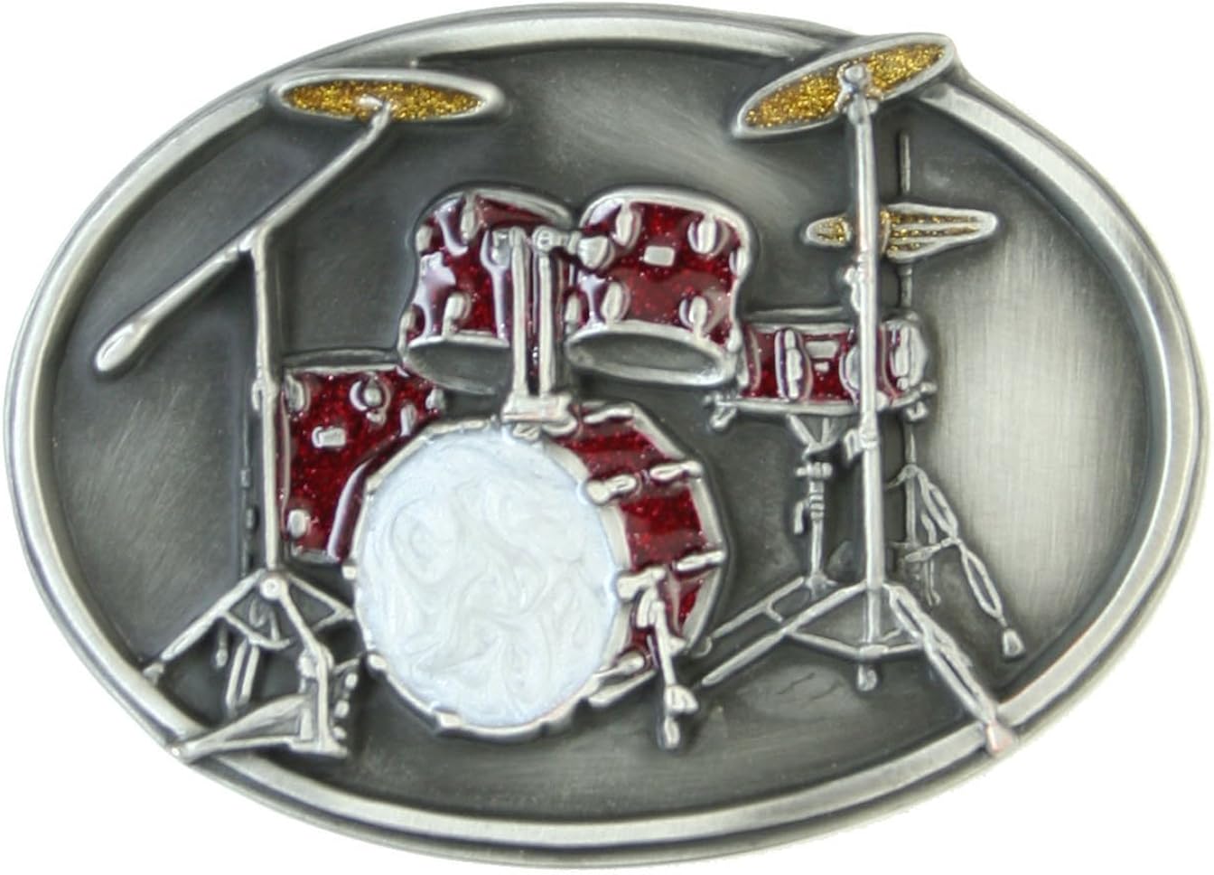 Pewter Belt Buckle Drum Set Pewter Belt Buckle Clothing