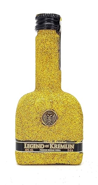 Legend Of Kremlin Vodka Mini 5cl (40% Vol) - Bling Bling Glitzer Glitzerflasche Flaschenveredelung für besondere Anlässe - Go