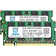 DDR2 800MHz Sodimm 4GB Kit (2GBX2) PC2 6400 6400S RAM 1.8V CL6 200-Pin Non-ECC Unbuffered Laptop Memory Modules