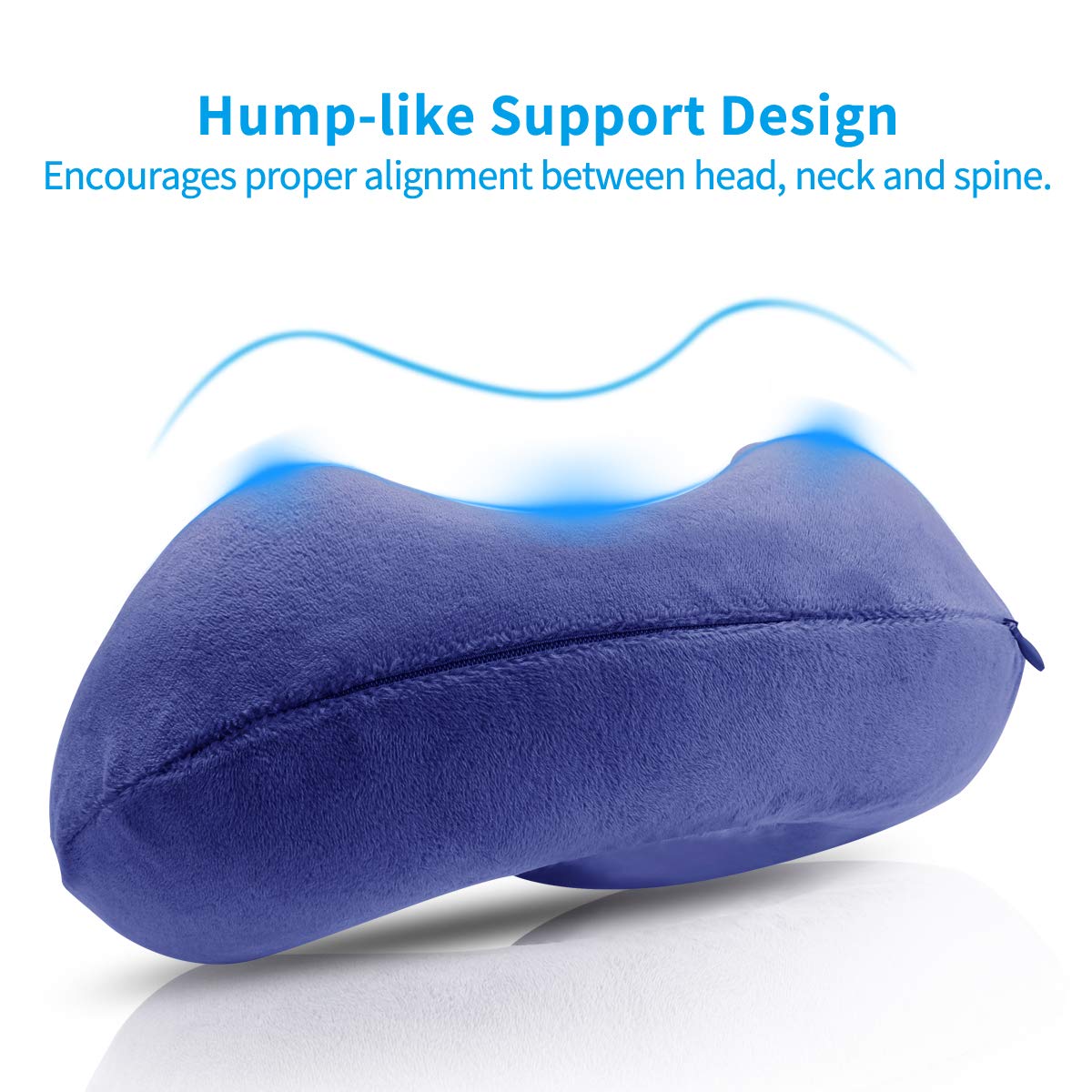 Aufblasbares Nackenkissen Reisenkissen, Ideal für Reise, Büro, Auto und Haus Nackenkissen mit Tragetasche. Keenstone kompakt und leicht Nackstützenkissen mit Ergonomisches U-Shape-Entwurf Vision（Blau）