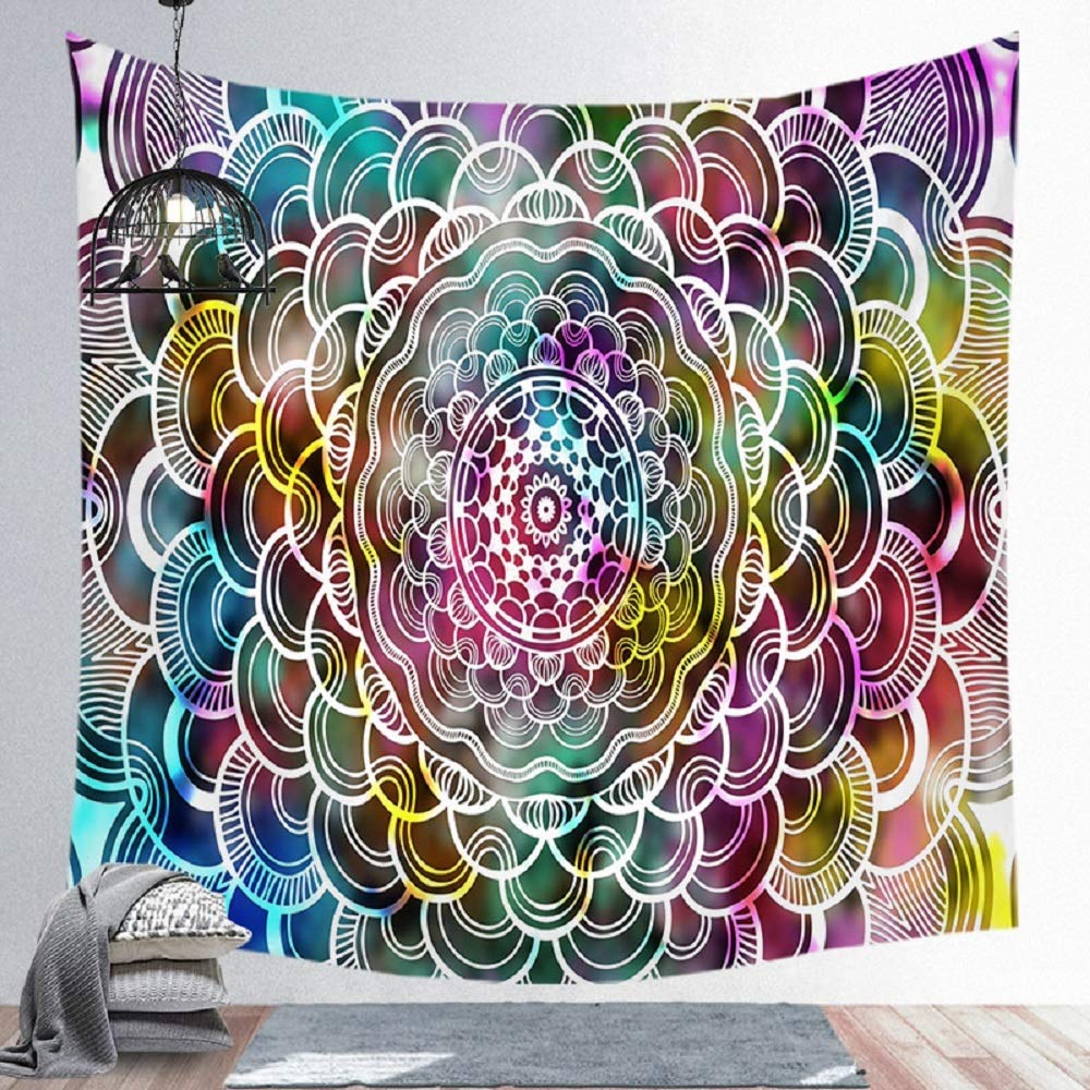Mandala Wall Tapestry Hanging,Indian Bohemian Hippie Wall Tapestries for Badroom Home Decor 180 X 200 CM (Style 14)
