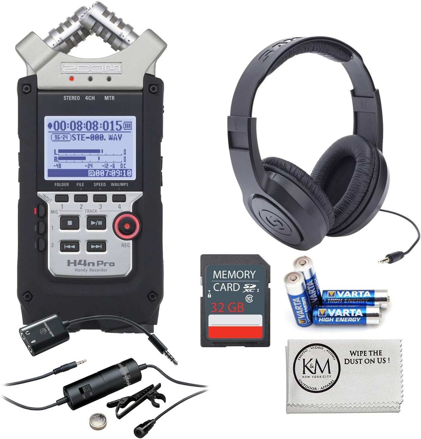 Zoom H4n Pro Digital Recorder + 32GB SD Card + Headphones