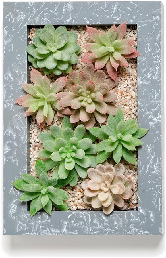 DECORATIVE WALL PLANTER / TABLE CENTRE PIECE WITH STUNNING FAUX SUCCULENT PLANTS - For style all year-round, this natural looking succulent planter is the perfect choice. L12" x W7" x H3.5"