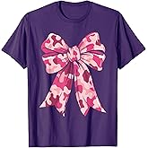 Pink Camouflage Coquette Bow Camo Cute for Woman Girls Kids T-Shirt