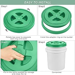 Aodaer 4 Pieces Seal Lid 5 Gallon Bucket Twist Lid