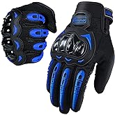 Motorcycle Gloves for Men and Women Touchscreen Guantes Para Motocicleta Hombre for Powersports BMX ATV MTB Motocross Scooter Dirt Bike Riding Gloves Motorcycle Mens Helmets Accessories(L, Blue)
