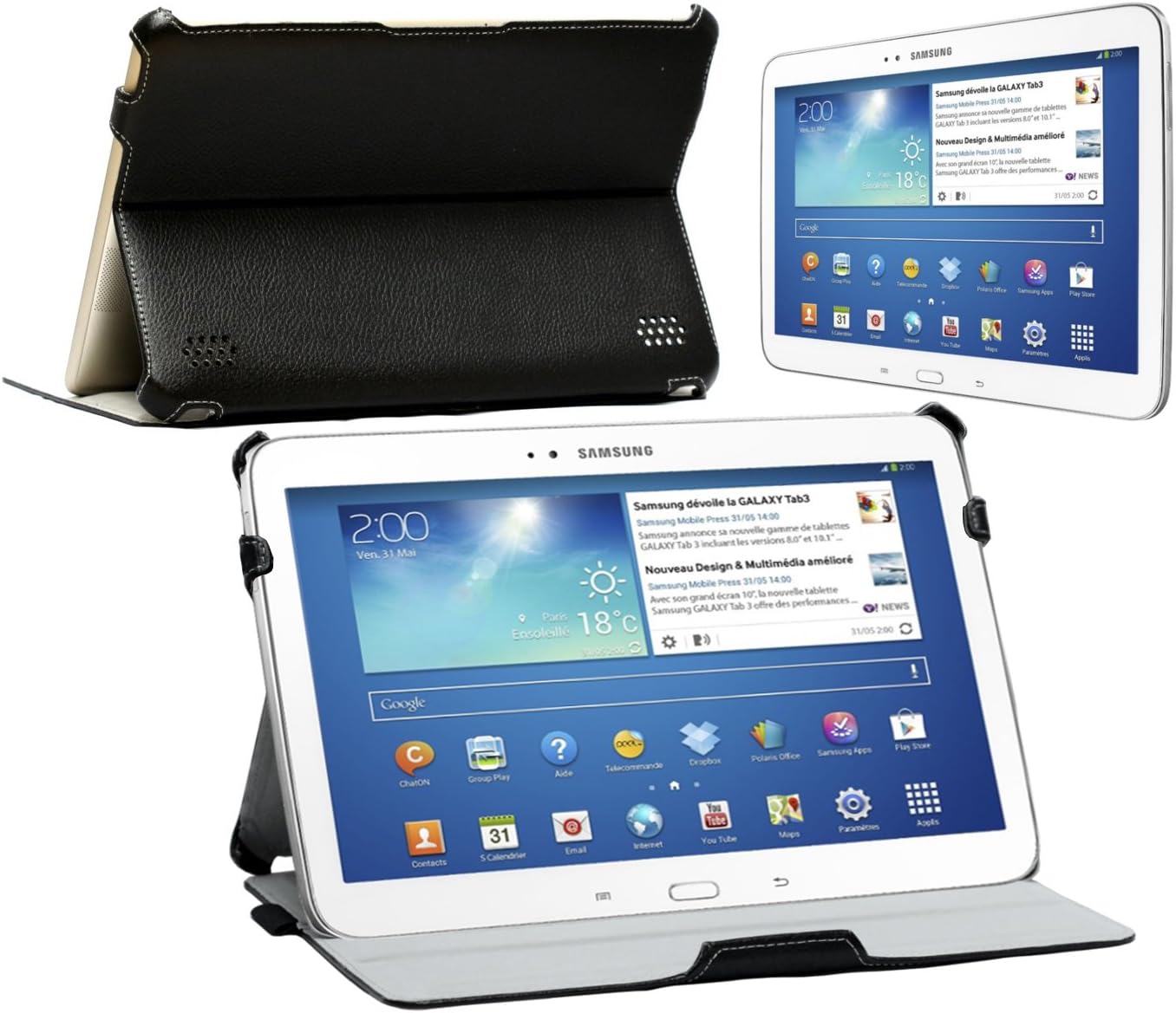 Navitech Samsung Galaxy Tab 3 10.1 Inch P5200 / P5220 Case (Black)
