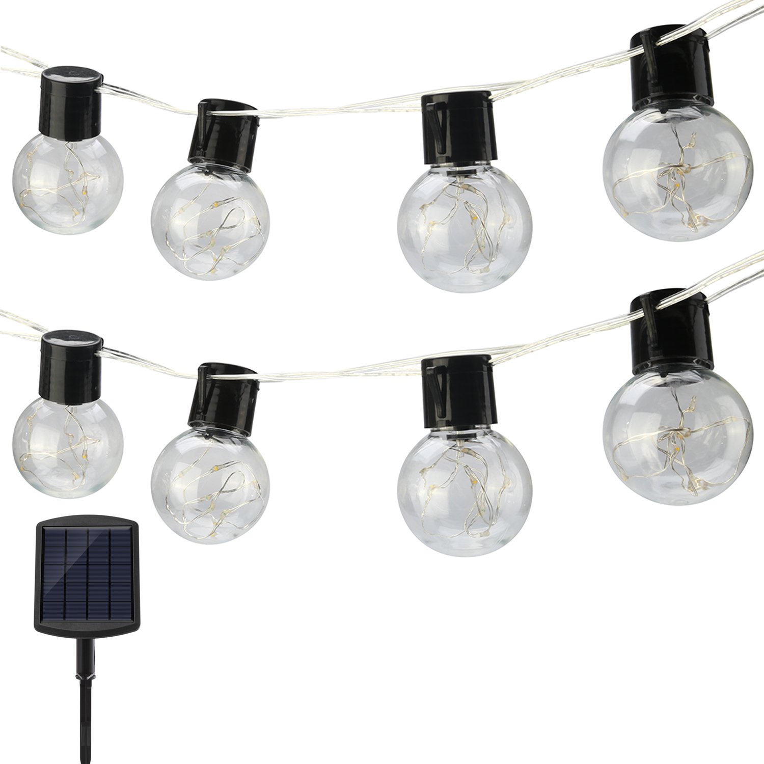 Solar Powered String Lights with Hanging Sockets, 20 Ft Edison Bulbs eBay