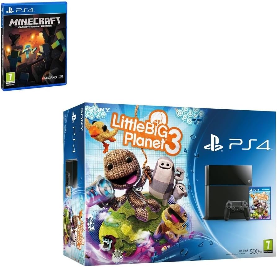 Sony Playstation 4 Console Ps4 500gb Little Big Planet 3 Minecraft Bundle Game Great Game From Ps4 For The Under 12 Amazon Co Uk Pc Video Games