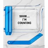 Plifal Pill Counter Tray with Spatula - Pill Counting Tray Shhh Print Pharmacy Counting Tray Medicine Sorting Tray with Funny Reminder Labels, Equipped with L-Shaped Spatula