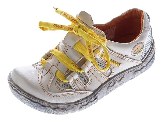 TMA Damen Leder Halb Schuhe Used Look Comfort Sneakers Grau Grün Weiss Rot Turnschuhe Eyes