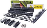 S4U Fence Wall Spikes 12pcs Anti-Climb Deterrent 44.3cm Grey