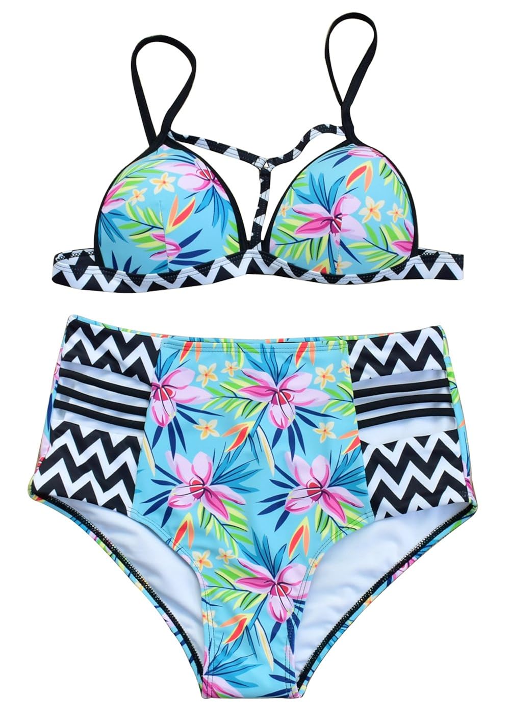 Best Ladder Cutout Floral Bikini Set