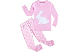 KikizYe Little Big Girls Pajamas Set Long Sleeve PJs 100% Cotton Pyjamas