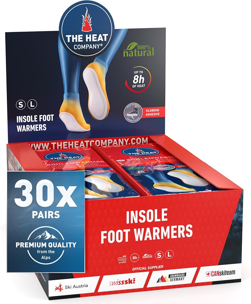 THE HEAT COMPANY Insole Foot Warmers Adhesive 30 Pairs SMALL Extra Warm