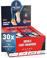 THE HEAT COMPANY Insole Foot Warmers Adhesive 30 Pairs SMALL Extra Warm
