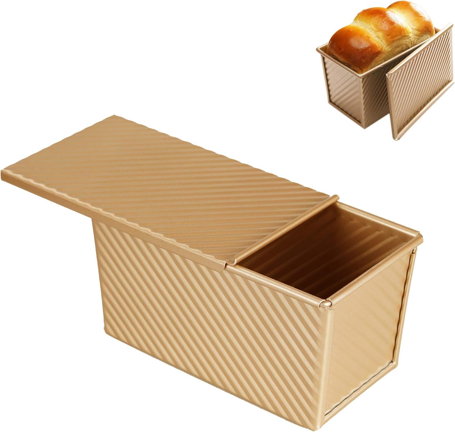 Loaf Pan with Lid, Bakeware Pullman Loaf Pan with Cover