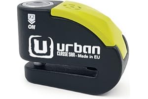 URBAN UR10 Approved Motorcycle Disc Lock with Smart Alarm | 120dB, LED, Warning, A+ Sensitivity, X2 ON | SRA & Sold Secure Go