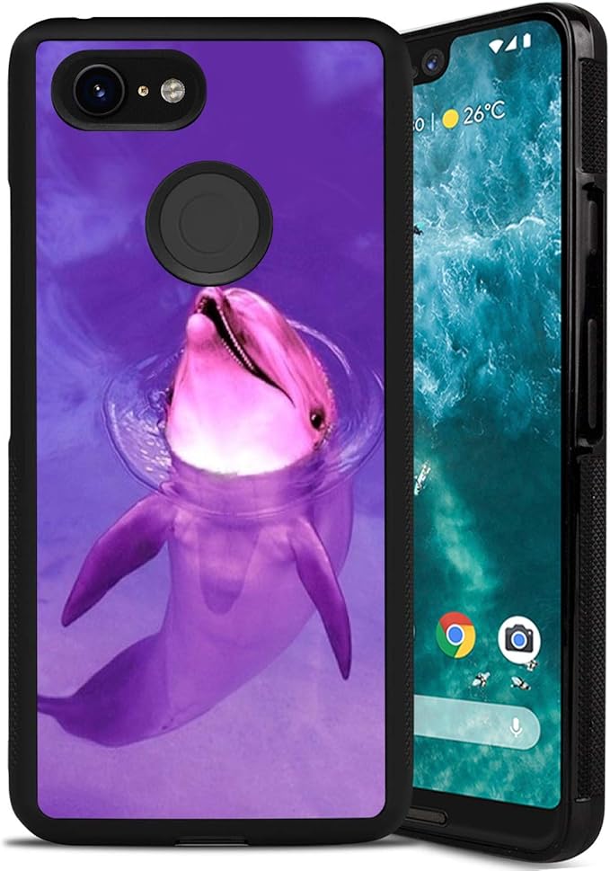 Google Pixel 3 XL Phone Case, Purple Dolphin AntiScratch