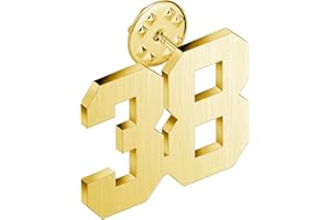 AMITER Personalized 0-100 Number Lapel Pins, 18K Gold Brooch Pin Tie Tacks for Suits, Neckties, Hats, Men & Women