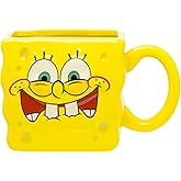 Silver Buffalo Nickelodeon SpongeBob SquarePants Face Ceramic 3D Sculpted Mug, 20 Ounces