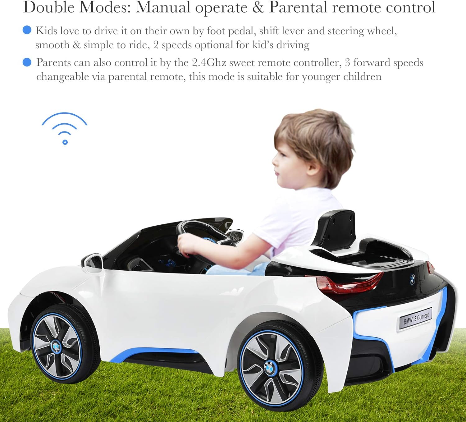 bmw i8 ride on car 12v manual