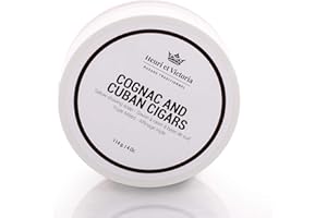 Henri et Victoria Shaving Soap For Men | Cognac and Cuban Cigars Fragrance | Smooth Shave, Lathers Up Nicely, Long-Lasting Scent | Triple Milled Soap, Canadian Made by Skilled Artisan 114 g (4 oz)