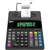 CATIGA 12 Digit Thermal Printing Calculator with Tape Print Out, Ink-Free Adding Machine, 5X Faster Quite at 8.0 LPS, Extra Large Fluorescent Display, Tax Calculation with Clock and Calendar, SP-2401