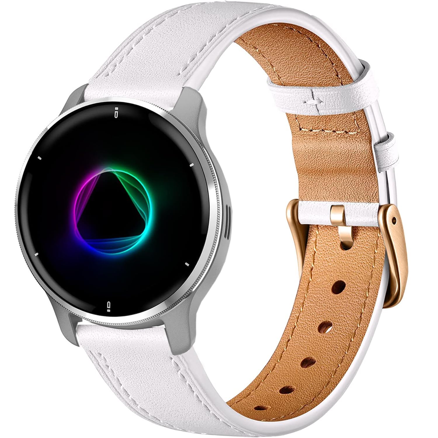 Issinlky Band for Garmin Venu 2 Plus, 20mm Leather Business Band for Garmin Vivoactive 5/Garmin Venu Sq/Sq Music/Venu Sq 2/Vivoactive 3/3 Music/Garmin Venu/Vivomove HR/Forerunner 55 245 645