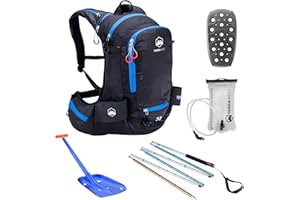 TerraWest Core Avalanche Kit - Ski Backpack With Recco & Removable Back Protector, Hydration Bladder, Shovel, Probe - for Bac