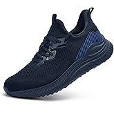 Slow Man Mens Walking Sneakers Slip on Tennis Shoes,Lightweight Breathable Running Shoes,Ideal for Athletic Workout Gym Jogging and Casual Wear Navy Blue,8