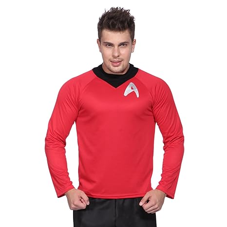 Anladia Jungenkostüm Herrenkostüm Karneval Langarm Star Trek T-Shirt Cosplay Shirt Uniform Kostüm für Herren