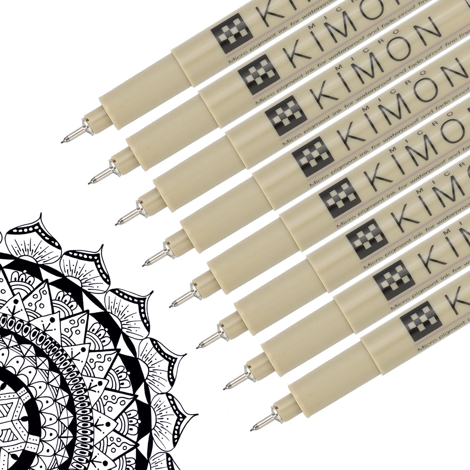 PATIKIL Micro Pen Fineliner Pens, 8Pcs 0.2mm Fine Point Drawing Pens Waterproof for Archival Artist Calligraphy Illustration Journaling Sketch, Black